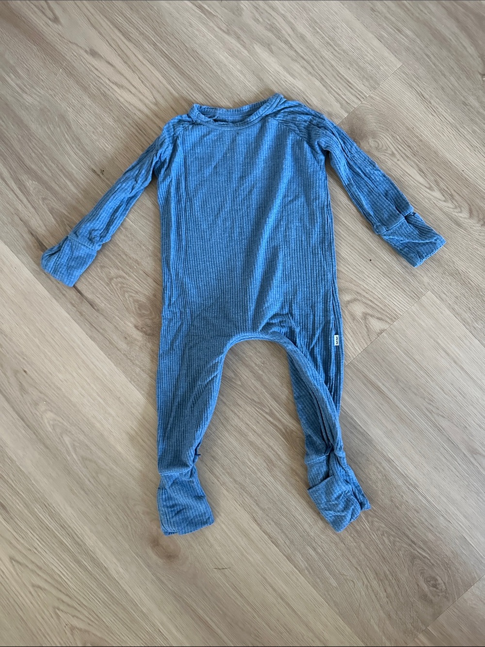Little Sleepies Blue Ribbed Footed One-Piece